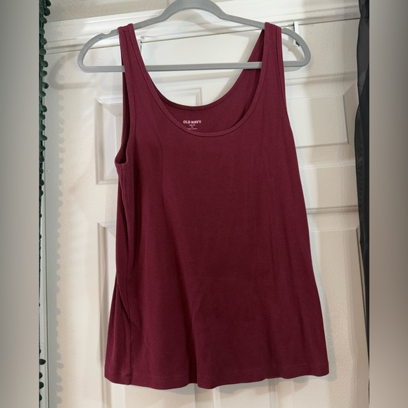 Old Navy Charcoal Grey and Burgundy Ribbed Scoop Neck Tank Top Set Sz XL - Picture 3 of 8